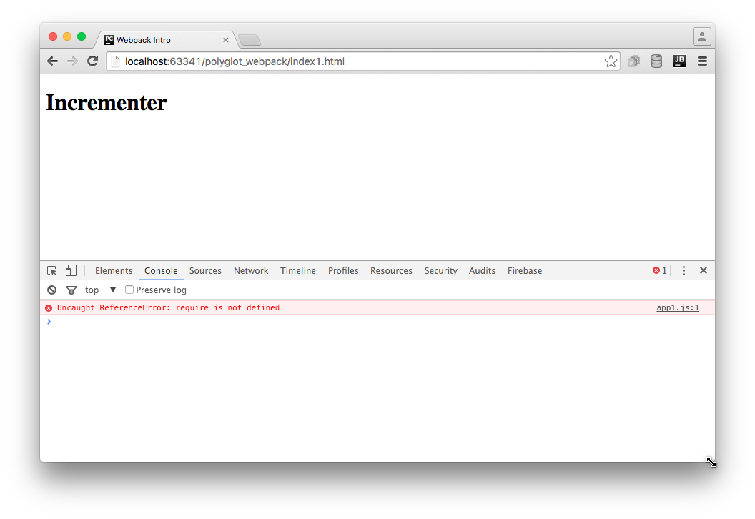 Screenshot Chrome console