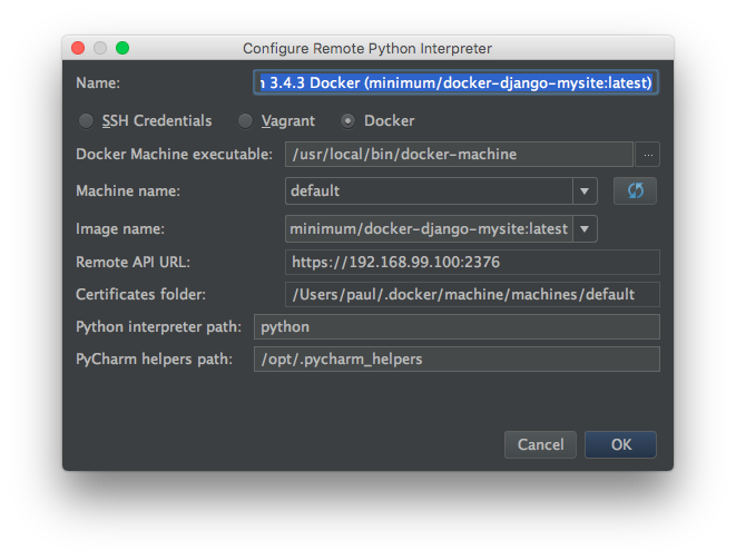 how to connect database in pycharm for django