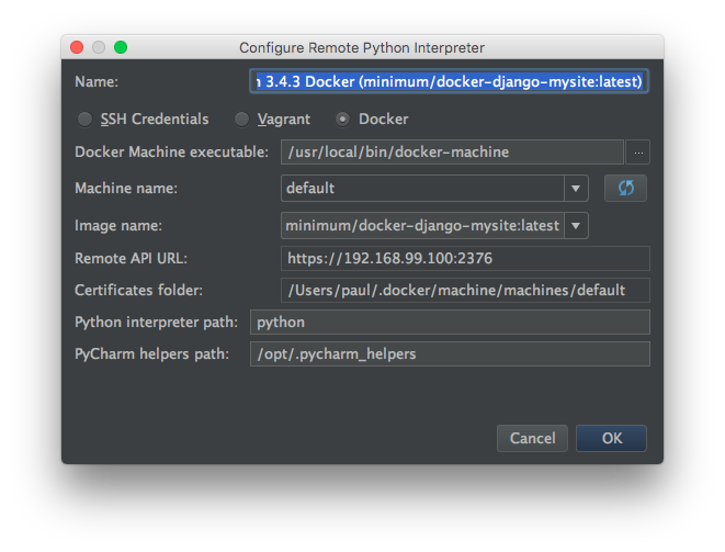 Using Docker In Pycharm Paul Everitt Documentation