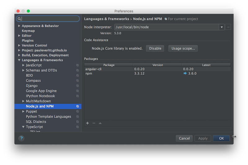 Node.js and NPM Preferences