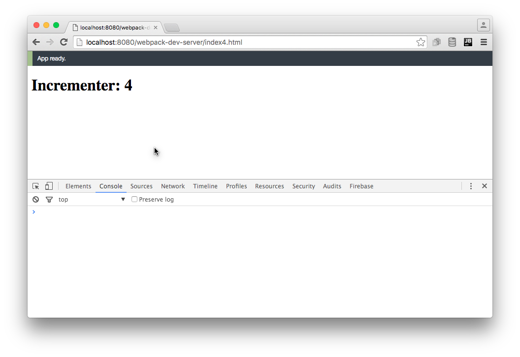 Screenshot webpack dev server